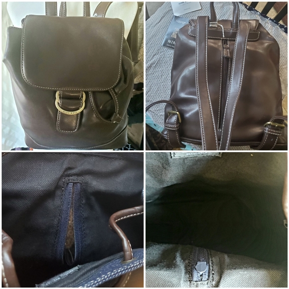 NEW Brown Soft Leather Backpack - Picture 2 of 7